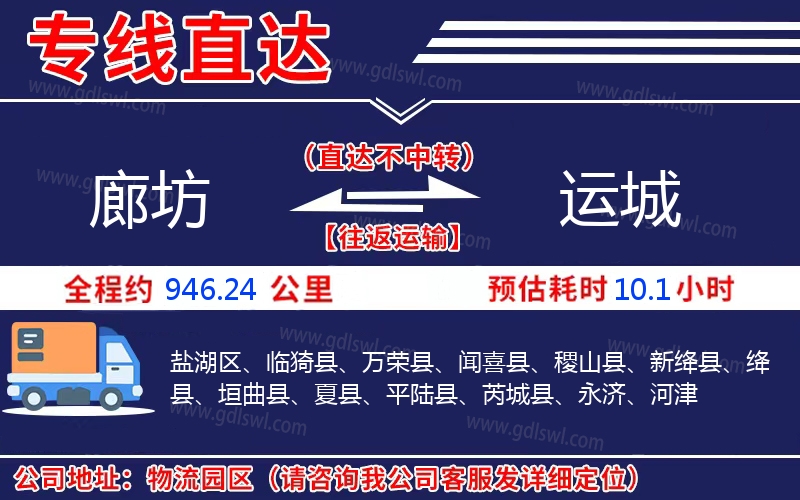 廊坊到運(yùn)城物流公司